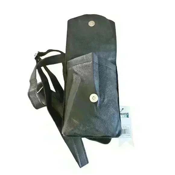 NWT Cruise Club Black Faux Leather Embellished Convertible Backpack - Picture 2 of 4